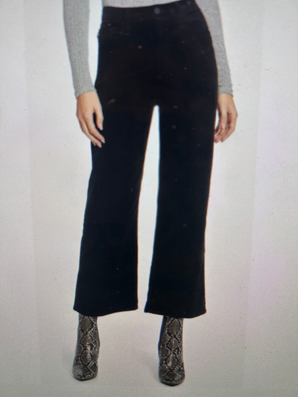 NWT AG Adriano Goldschmied The Etta high waisted wide leg crop black 26